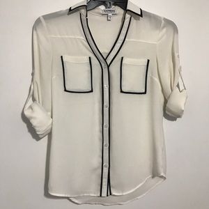 Express White & Black Lining Portofino shirt